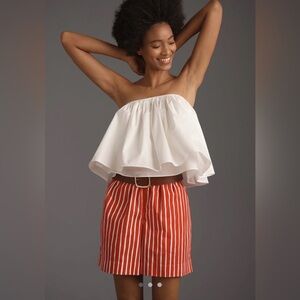 NWT Anthropologie Marimekko Jokapoika Kioski Piccolo Stripe Shorts SZ XS Red